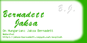 bernadett jaksa business card